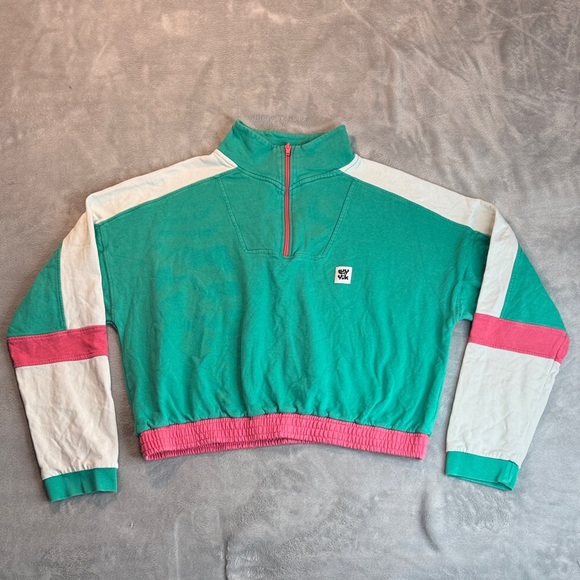 NWOT Lucy & Yak Marley Sweatshirt Turquoise Size Medium - Picture 2 of 13